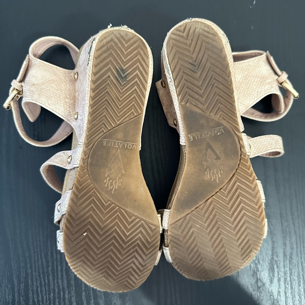 Volatile Euphoria Blush Snake Print Wedges - image 7